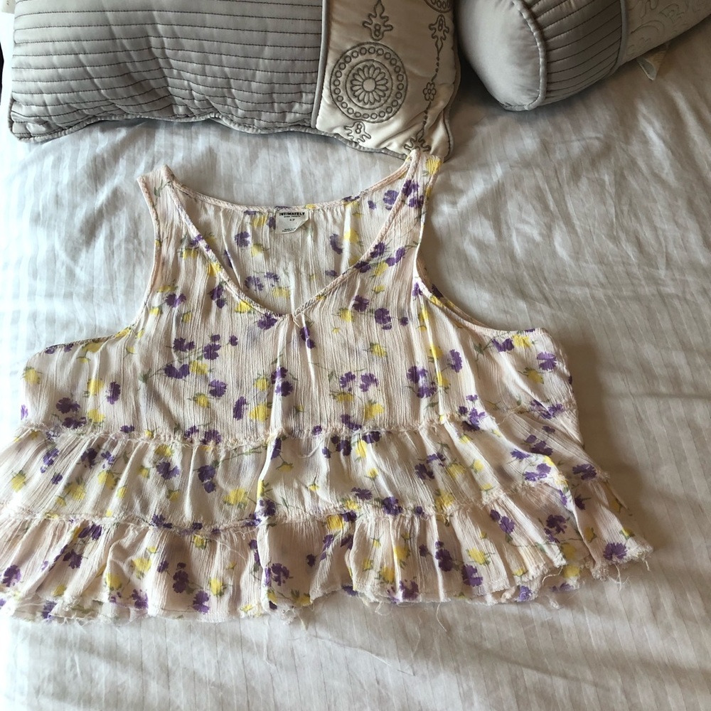 Free People Intimate Flower Crop Top